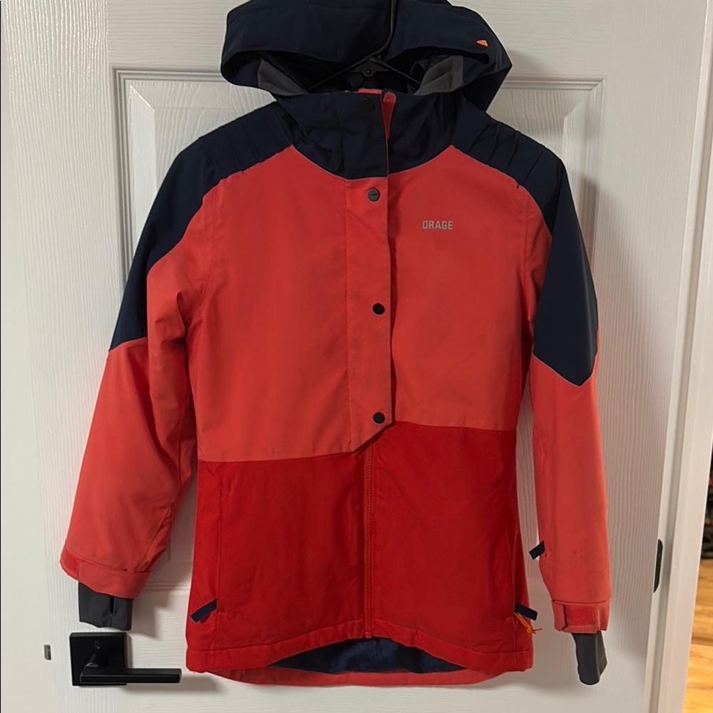 Orage Orange and Navy Kids Ski Jacket / Coat